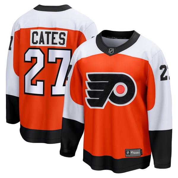 Men's Philadelphia Flyers Noah Cates Fanatics Orange Home Breakaway Jersey - Image 2