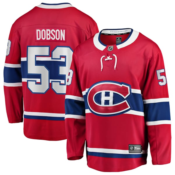 Men's Montreal Canadiens Noah Dobson Fanatics Red Home Breakaway Jersey - Image 1