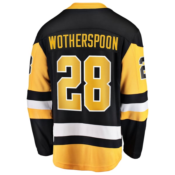 Men's Pittsburgh Penguins Parker Wotherspoon Fanatics Black Home Breakaway Jersey - Image 4