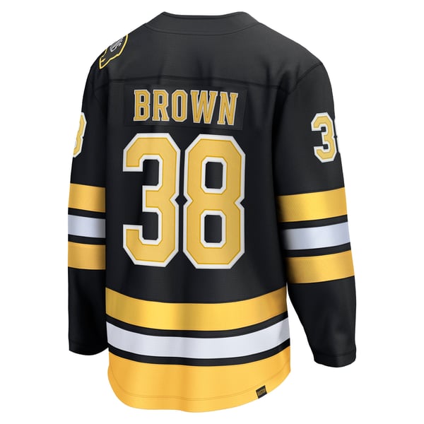 Men's Boston Bruins Patrick Brown Fanatics Black Home Breakaway Player Jersey