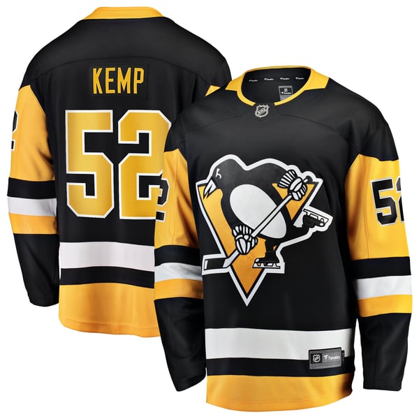 Men's Pittsburgh Penguins Philip Kemp Fanatics Black Home Breakaway Jersey - Image 2
