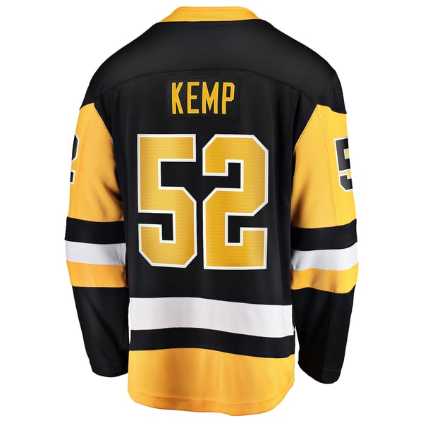 Men's Pittsburgh Penguins Philip Kemp Fanatics Black Home Breakaway Jersey - Image 4