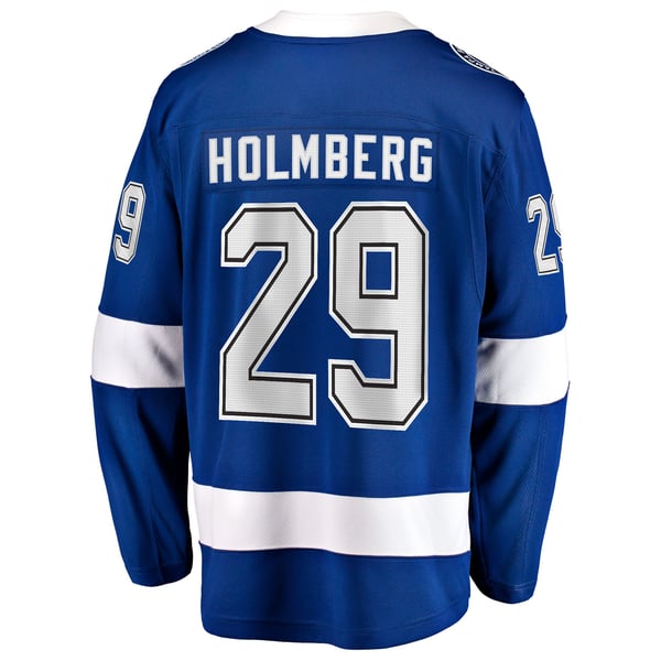Men's Tampa Bay Lightning Pontus Holmberg Fanatics Blue Home Breakaway Jersey - Image 4