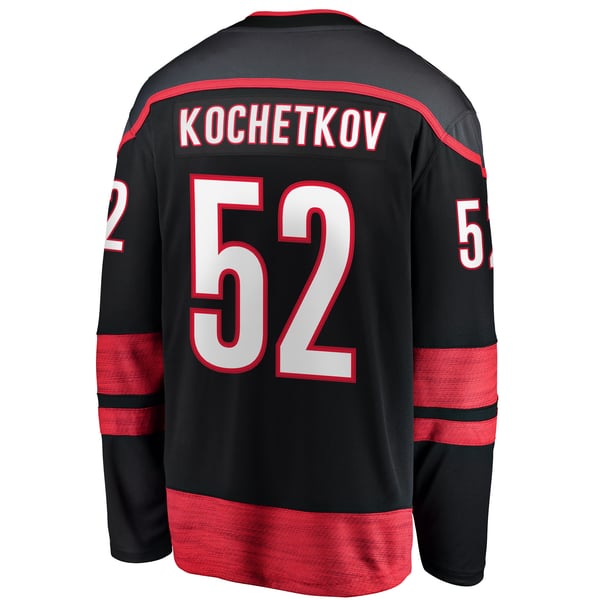 Men's Carolina Hurricanes Pyotr Kochetkov Fanatics Black Home Premier Breakaway Player Jersey - Image 4