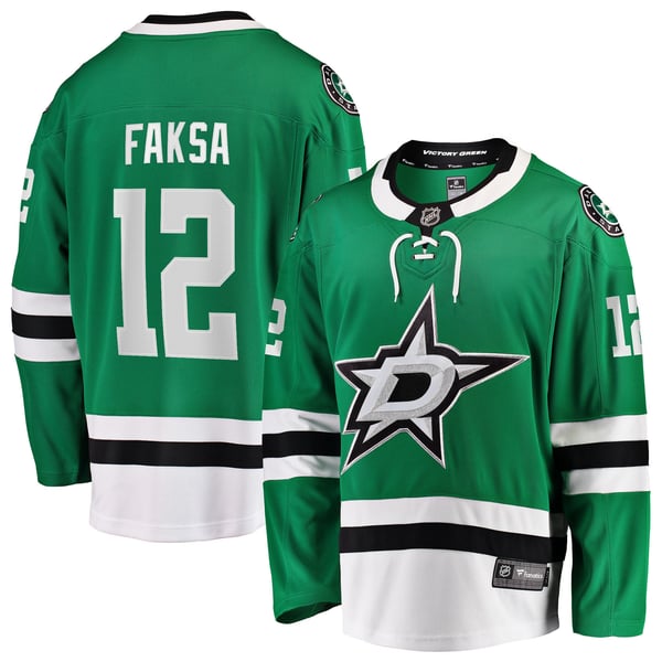 Men's Dallas Stars Radek Faksa Fanatics Kelly Green Home Breakaway Jersey - Image 2