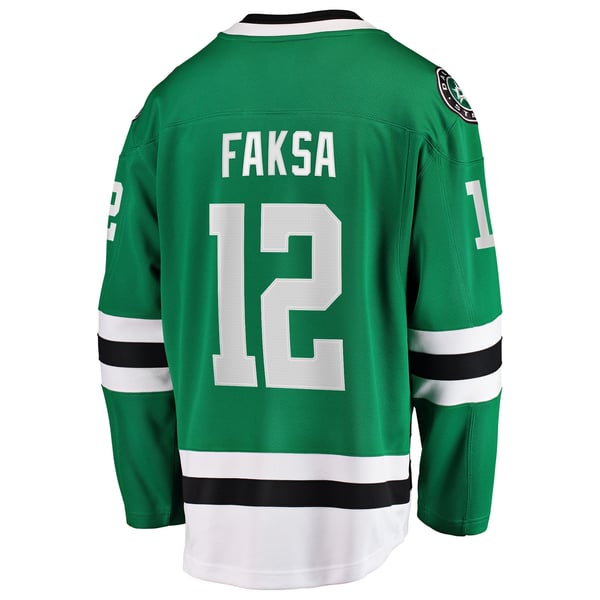 Men's Dallas Stars Radek Faksa Fanatics Kelly Green Home Breakaway Jersey - Image 4