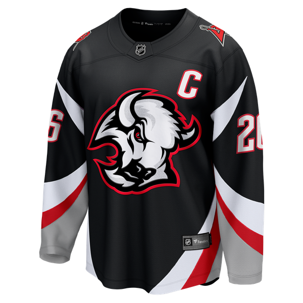 Men's Buffalo Sabres Rasmus Dahlin Fanatics Black Alternate Captain Patch Breakaway Jersey - Image 3