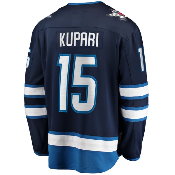 Men's Winnipeg Jets Rasmus Kupari Fanatics Navy Home Premier Breakaway Player Jersey - Image 4