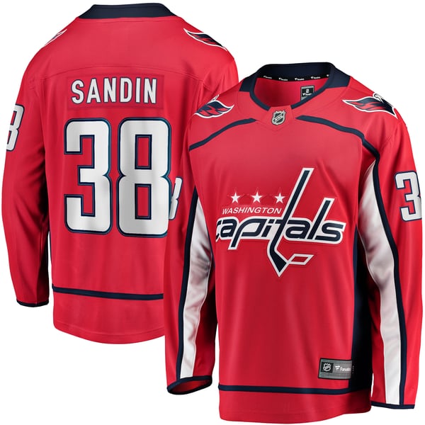 Men's Washington Capitals Rasmus Sandin Fanatics Red Home Breakaway Jersey - Image 1
