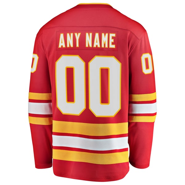 Men's Calgary Flames Fanatics Red Home Breakaway Custom Jersey - Image 4
