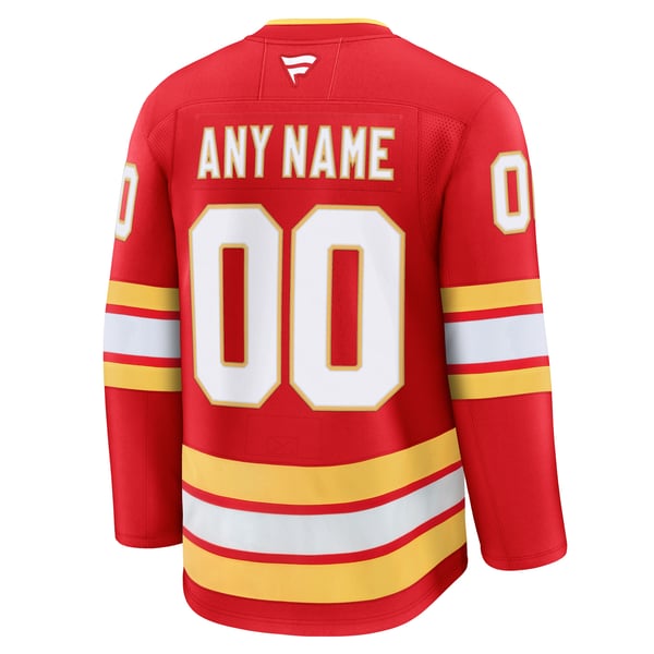 Men's Calgary Flames Fanatics Red Home Premium Custom Jersey - Image 4