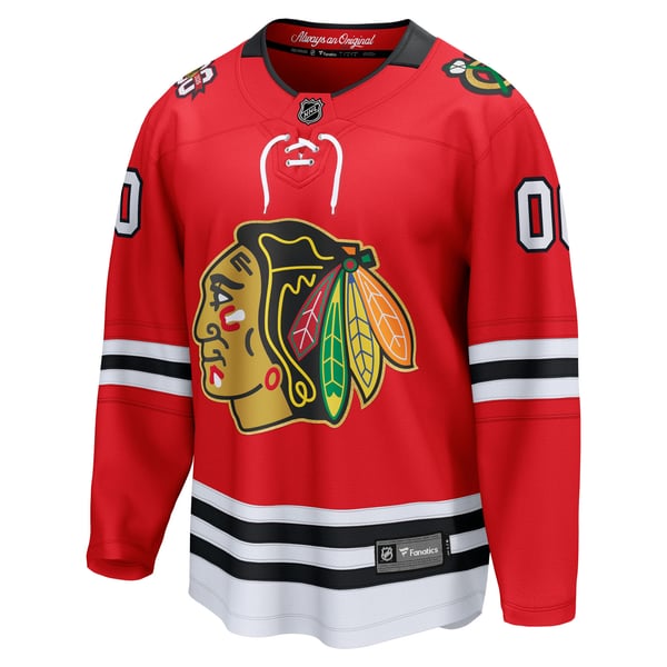 Men's Chicago Blackhawks Fanatics Red Centennial Breakaway Custom Jersey - Image 3