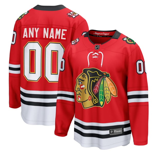 Men's Chicago Blackhawks Fanatics Red Centennial Breakaway Custom Jersey - Image 1