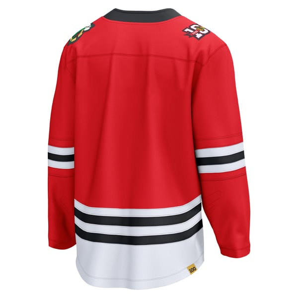 Men's Chicago Blackhawks Fanatics Red Centennial Breakaway Jersey - Image 4