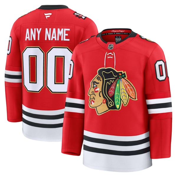 Men's Chicago Blackhawks Fanatics Red Centennial Premium Custom Jersey - Image 2