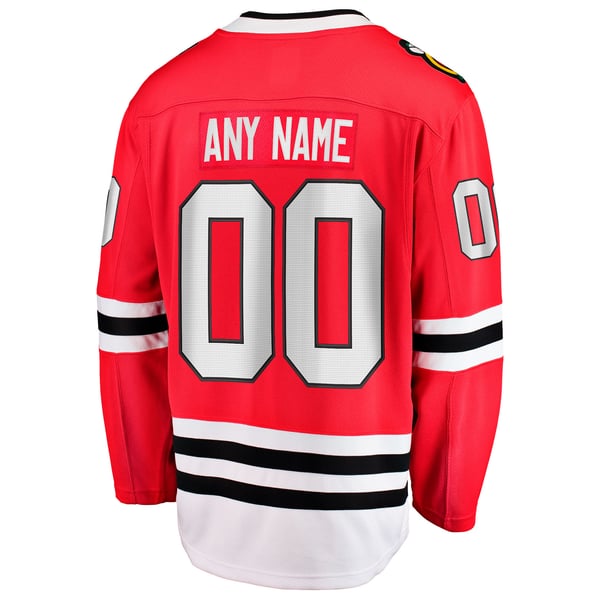 Men's Chicago Blackhawks Fanatics Red Home Breakaway Custom Jersey - Image 4