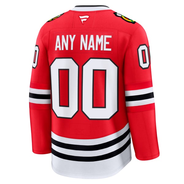Men's Chicago Blackhawks Fanatics Red Home Premium Custom Jersey - Image 4