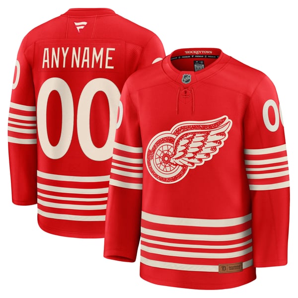 Men's Detroit Red Wings  Fanatics Red Centennial Premium Custom Jersey - Image 1