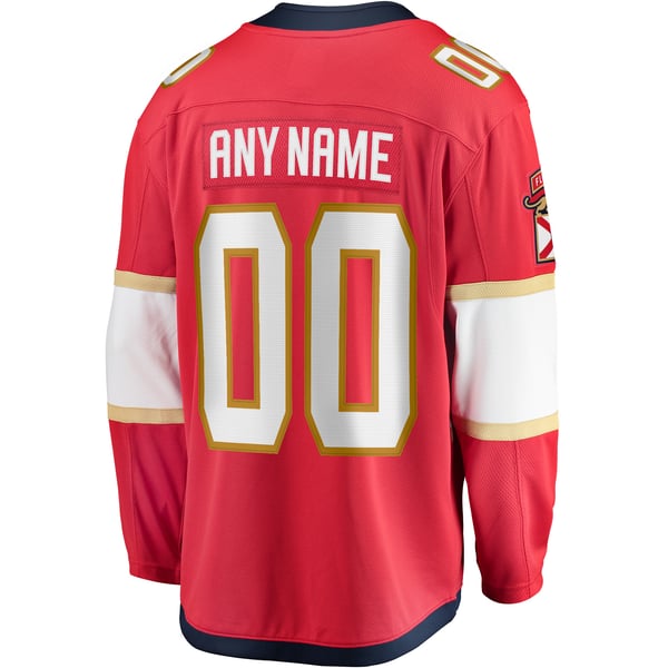 Men's Florida Panthers Fanatics Red Home Breakaway Custom Jersey - Image 4