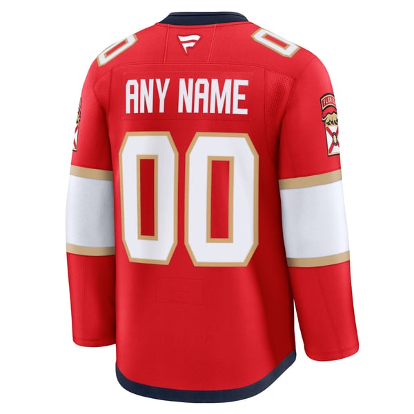 Men's Florida Panthers Fanatics Red Home Premium Custom Jersey - Image 4