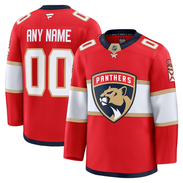 Men's Florida Panthers Fanatics Red Home Premium Custom Jersey - Image 1
