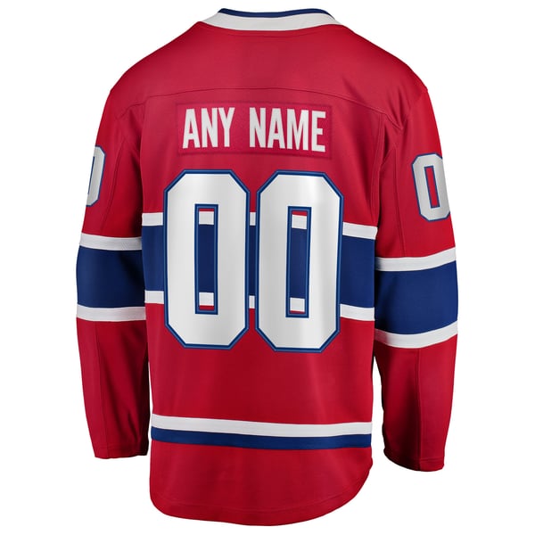 Men's Montreal Canadiens Fanatics Red Home Breakaway Custom Jersey - Image 4