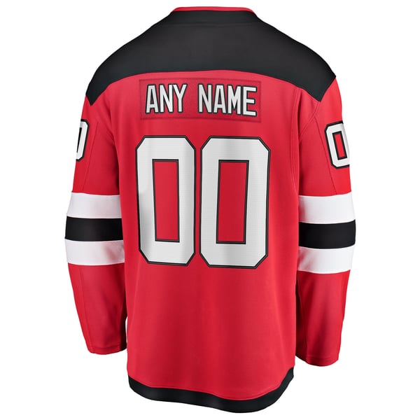 Men's New Jersey Devils Fanatics Red Home Breakaway Custom Jersey - Image 4