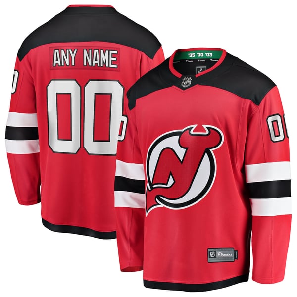 Men's New Jersey Devils Fanatics Red Home Breakaway Custom Jersey - Image 1