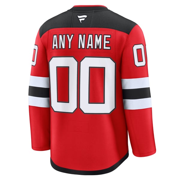 Men's New Jersey Devils Fanatics Red Home Premium Custom Jersey - Image 4