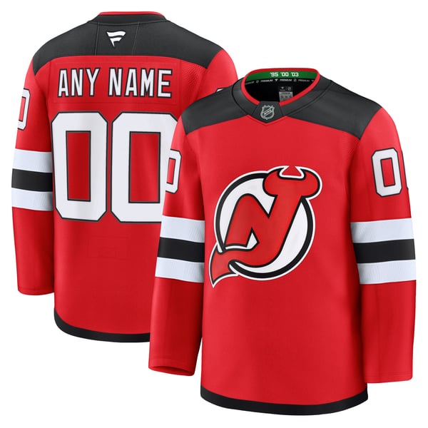 Men's New Jersey Devils Fanatics Red Home Premium Custom Jersey - Image 1