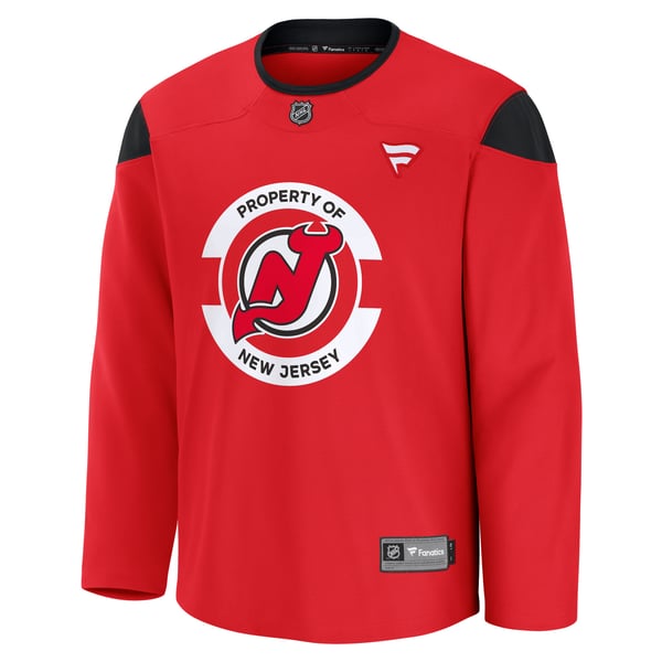 Men's New Jersey Devils Fanatics Red Practice Jersey - Image 3
