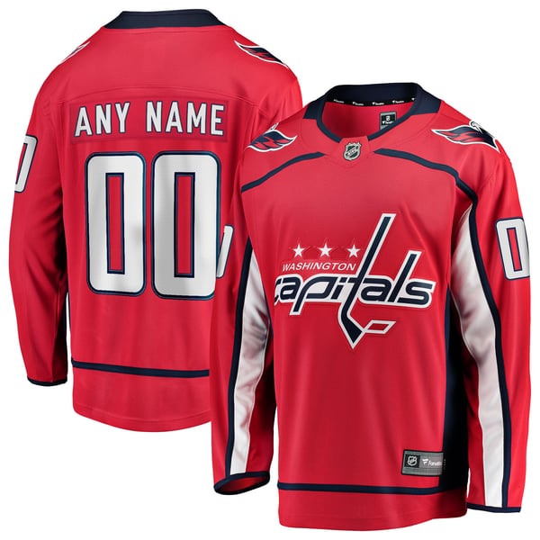 Men's Washington Capitals Fanatics Red Home Breakaway Custom Jersey - Image 2