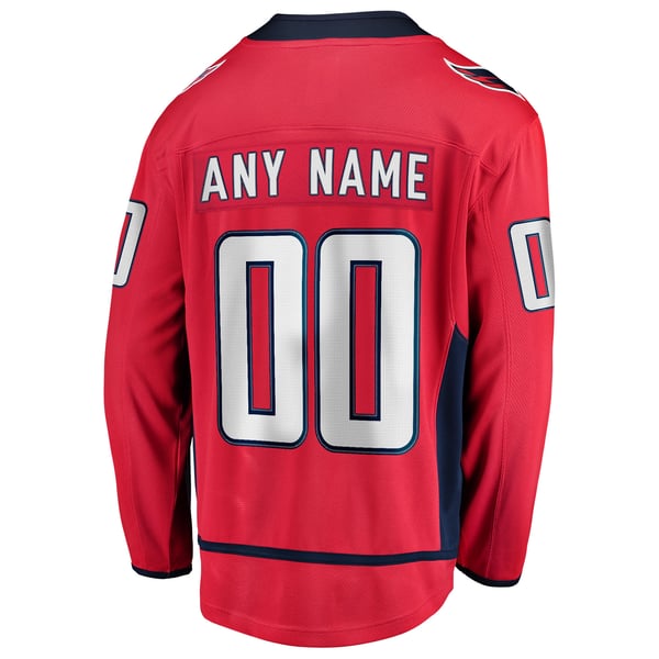 Men's Washington Capitals Fanatics Red Home Breakaway Custom Jersey - Image 4