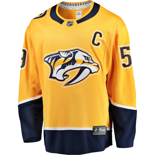 Men's Nashville Predators Roman Josi Fanatics Gold Home Breakaway Jersey - Image 3