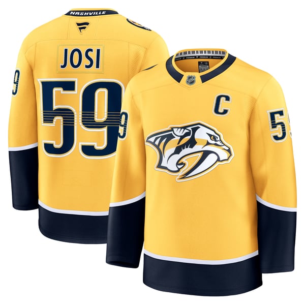 Men's Nashville Predators Roman Josi Fanatics Yellow Home Premium Jersey - Image 2