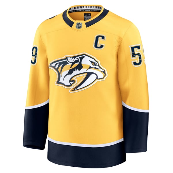 Men's Nashville Predators Roman Josi Fanatics Yellow Home Premium Jersey - Image 3