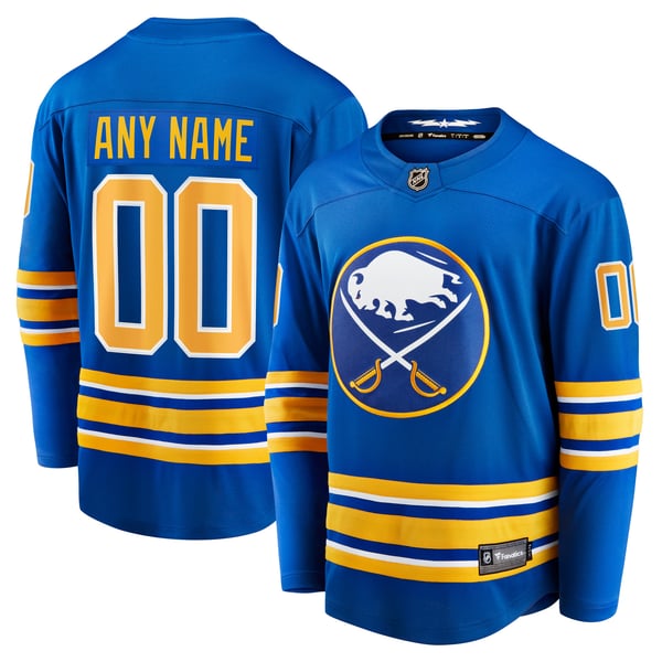 Men's Buffalo Sabres Fanatics Royal Home Breakaway Custom Jersey - Image 2