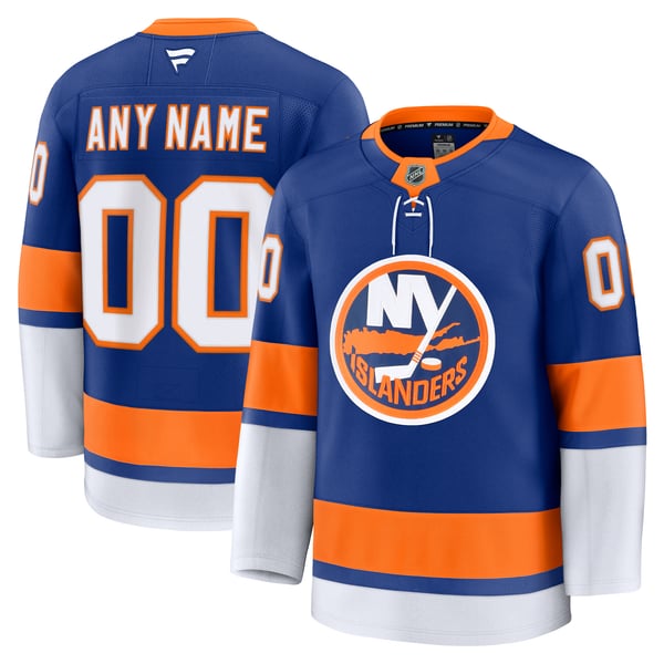 Men's New York Islanders Fanatics Royal Home Premium Custom Jersey - Image 2