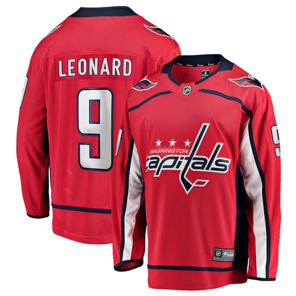 Men's Washington Capitals Ryan Leonard Fanatics Red Home Breakaway Jersey - Image 1