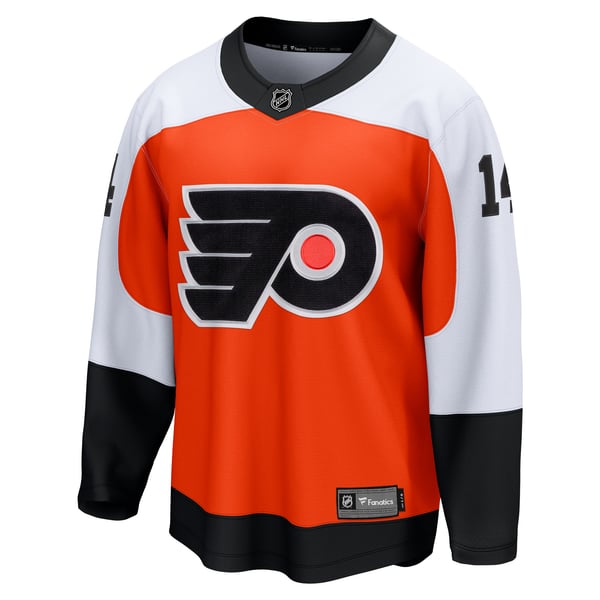 Men's Philadelphia Flyers Sean Couturier Fanatics Orange Home Breakaway Jersey - Image 3