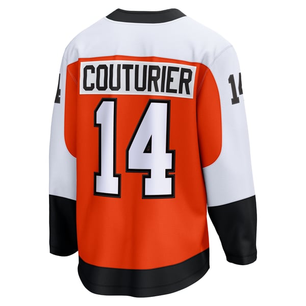 Men's Philadelphia Flyers Sean Couturier Fanatics Orange Home Breakaway Jersey - Image 4