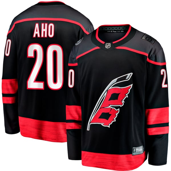 Men's Carolina Hurricanes Sebastian Aho Fanatics Black Home Breakaway Jersey - Image 2