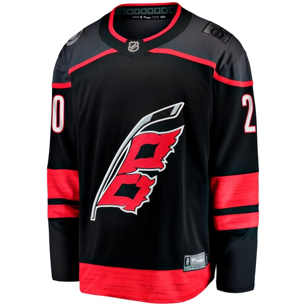 Men's Carolina Hurricanes Sebastian Aho Fanatics Black Home Breakaway Jersey - Image 3