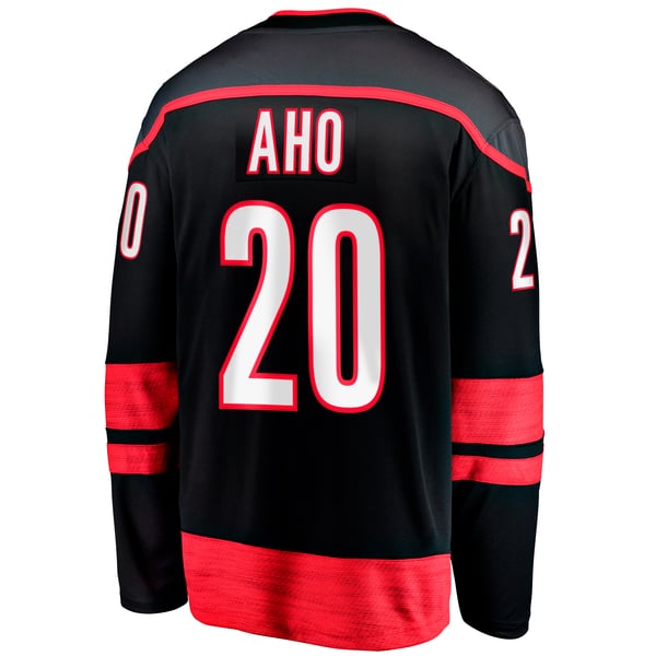 Men's Carolina Hurricanes Sebastian Aho Fanatics Black Home Breakaway Jersey - Image 4