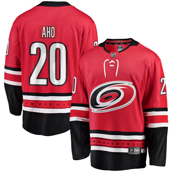 Men's Carolina Hurricanes Sebastian Aho Fanatics Red Alternate Breakaway Player Jersey - Image 2