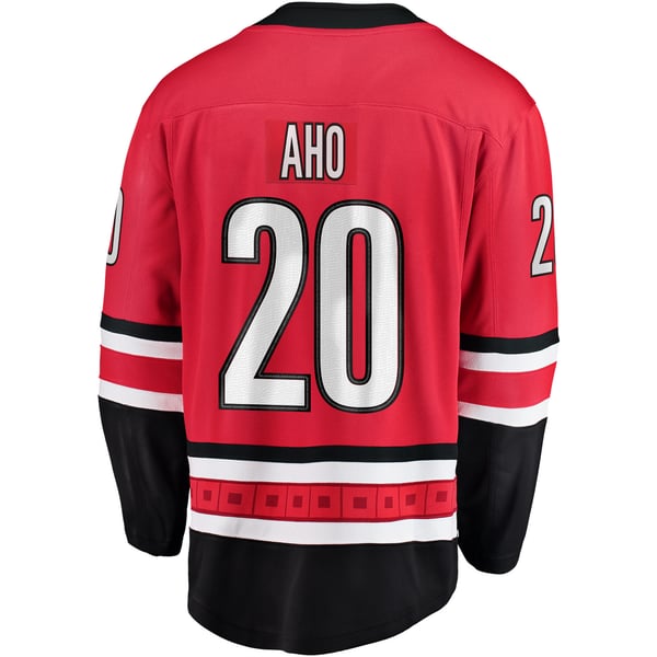 Men's Carolina Hurricanes Sebastian Aho Fanatics Red Alternate Breakaway Player Jersey - Image 4
