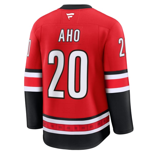 Men's Carolina Hurricanes Sebastian Aho Fanatics Red Alternate Premium Jersey - Image 4