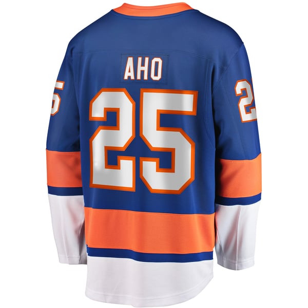 Men's New York Islanders Sebastian Aho Fanatics Royal Home Breakaway Player Jersey - Image 4