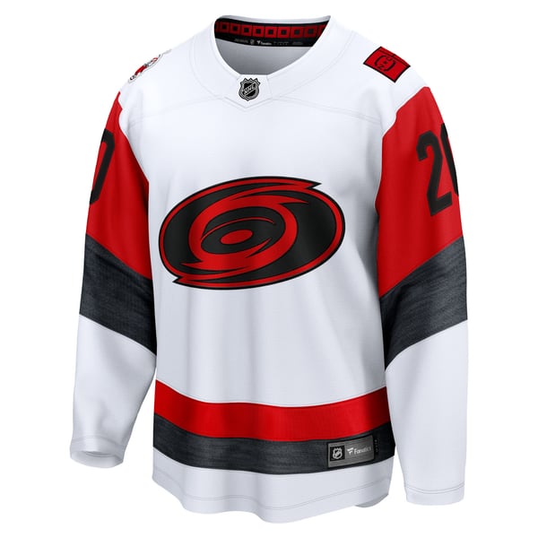 Men's Carolina Hurricanes Sebastian Aho Fanatics White Away Breakaway Jersey - Image 3