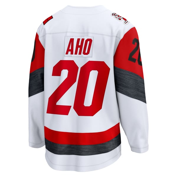 Men's Carolina Hurricanes Sebastian Aho Fanatics White Away Breakaway Jersey - Image 4